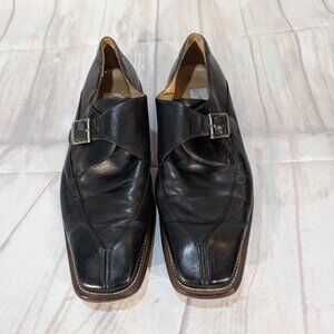 Mezlan Black Leather Monk Strap Dress Shoes 10.5M Made in Spain